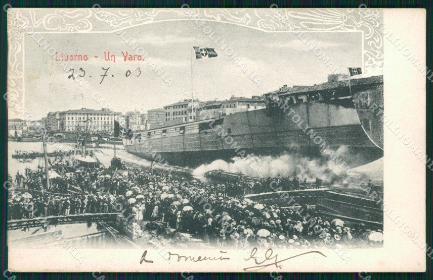 Livorno Città Varo Nave PIEGHINA cartolina WX1493 – fronte