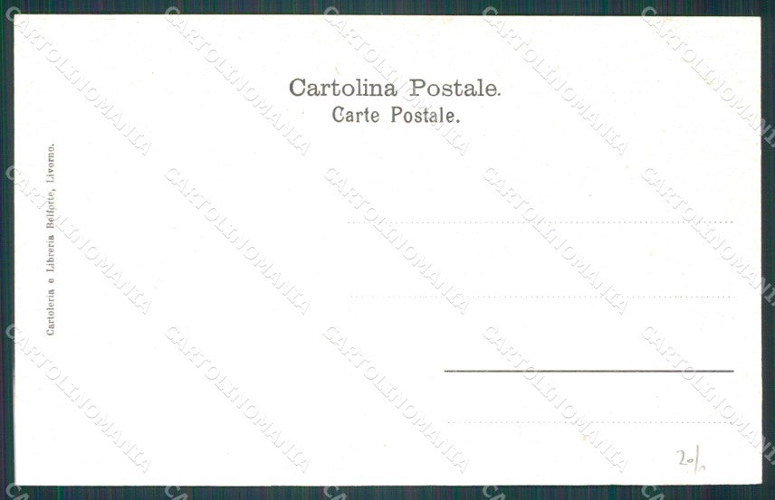 Livorno Città Porto Nave Barche cartolina WX1495 – retro