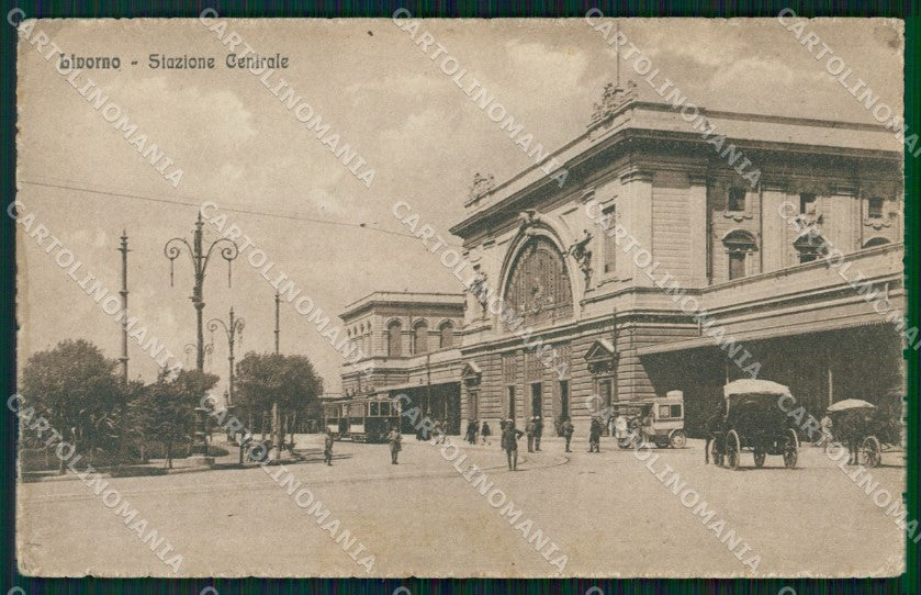 Livorno Città Stazione Tram Carrozze cartolina WX1501 – fronte
