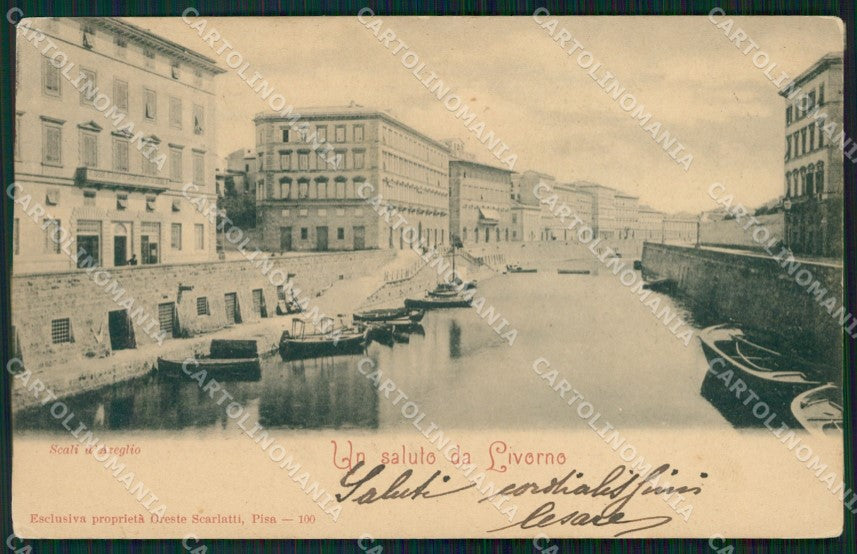 Livorno Città Barche cartolina WX1512 – fronte