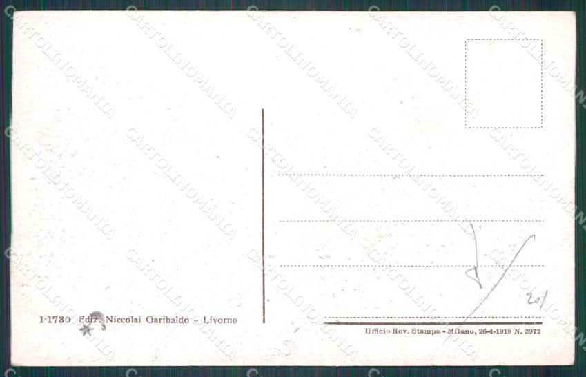 Livorno Città Porto Barche PIEGA cartolina WX1513 – retro