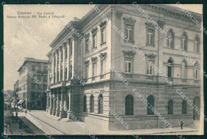 Livorno Città Poste PIEGHINA ABRASA cartolina WX1519 – fronte