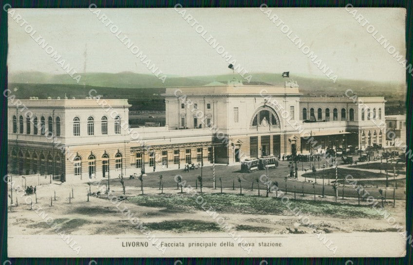 Livorno Città Stazione Tram PIEGHINA Foto cartolina WX1527 – fronte