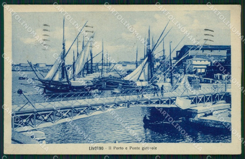 Livorno Città Porto Ponte Girevole cartolina WX1537 – fronte