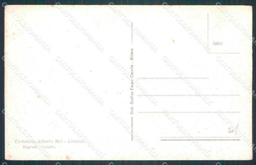Livorno Città Porto Navi PIEGHINE cartolina WX1541 – retro