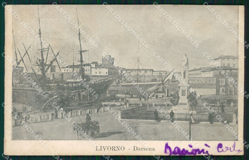 Livorno Città Darsena Navi cartolina WX1542 – fronte