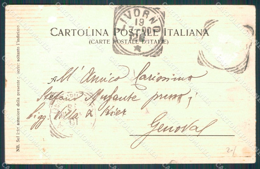 Livorno Città Darsena Navi ABRASA PIEGHE cartolina WX1545 – retro