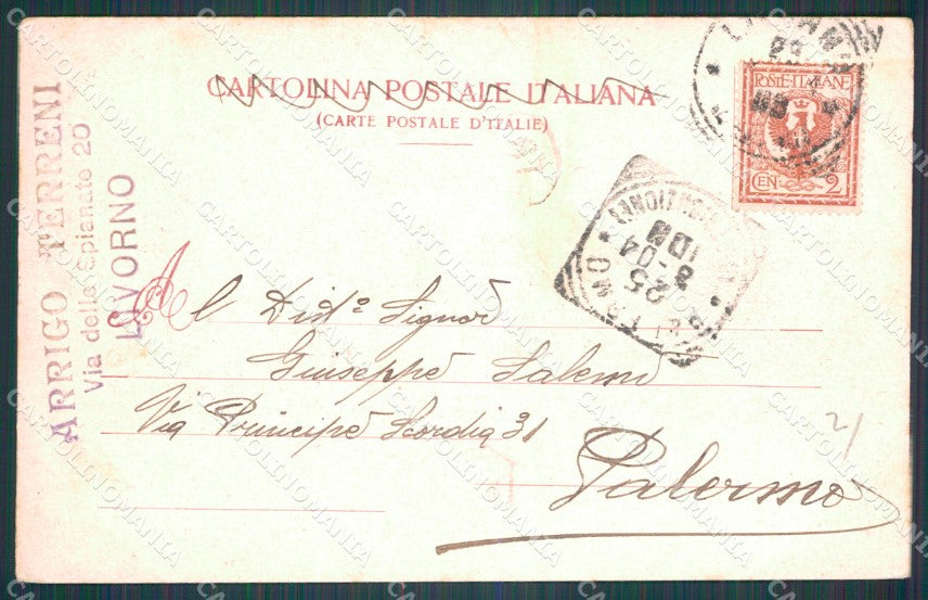 Livorno Città Viale Regina Margherita Carrozza PIEGHE cartolina WX1551 – retro
