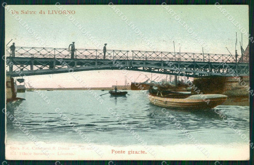 Livorno Città Ponte Girevole cartolina WX1555 – fronte