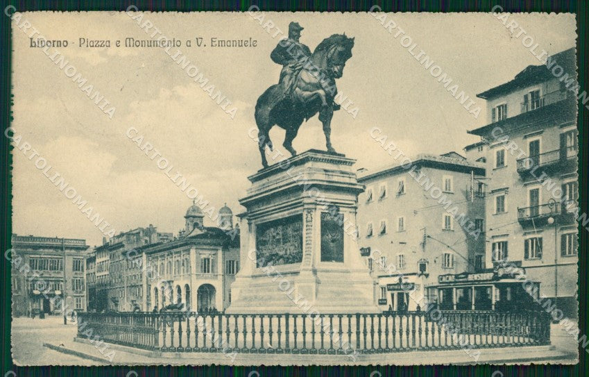 Livorno Città Piazza Vittorio Emanuele Tram PIEGHINA cartolina WX1565 – fronte