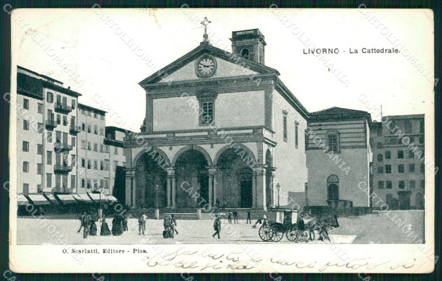 Livorno Città Cattedrale Carrozza STRAPPINO cartolina WX1573 – fronte