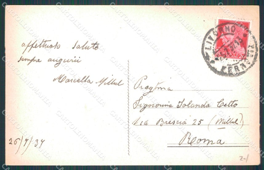 Livorno Città Piazza Vittorio Emanuele II MACCHIE cartolina WX1586 – retro