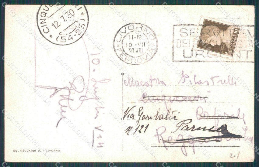 Livorno Città Piazza Carlo Alberto cartolina WX1589 – retro