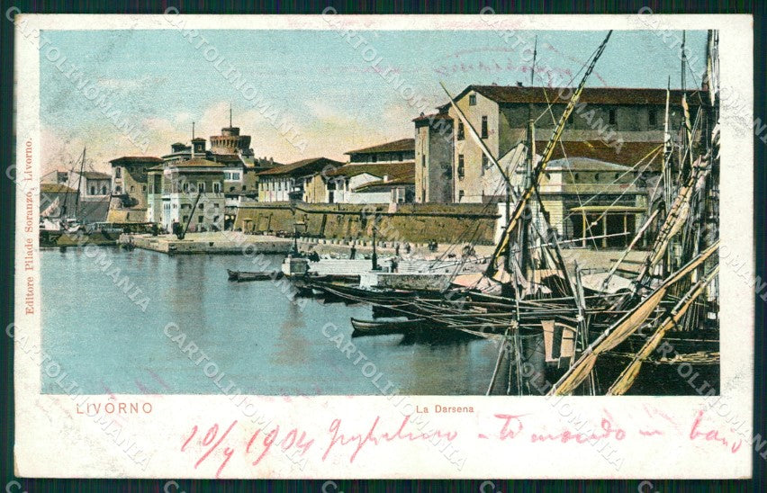 Livorno Città Darsena Barche cartolina WX1591 – fronte