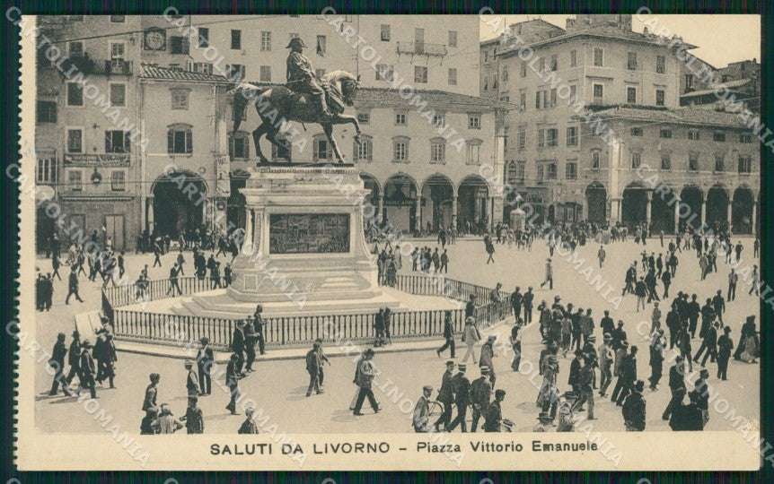 Livorno Città Piazza Vittorio Emanuele cartolina WX1598 – fronte