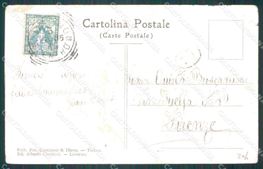 Livorno Città Saluti da PIEGHE cartolina WX1600 – retro