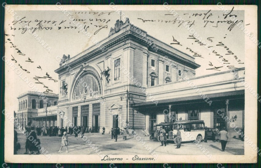 Livorno Città Stazione Corriera cartolina WX1606 – fronte