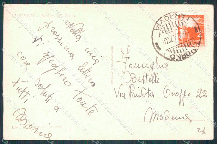 Livorno Città Porto Navi cartolina WX1607 – retro