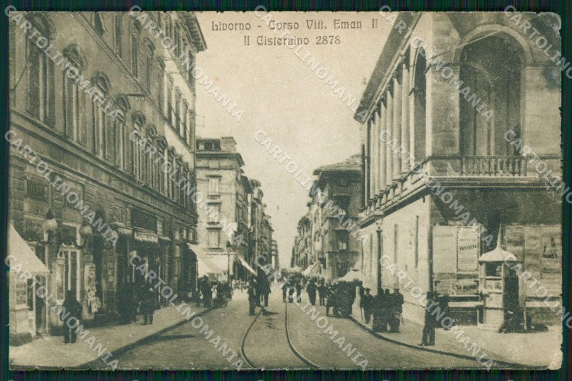 Livorno Città Corso Vittoro Emanuele II PIEGHINA cartolina WX1615 – fronte