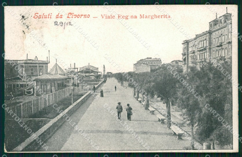 Livorno Città Viale Regina Margherita cartolina WX1616 – fronte