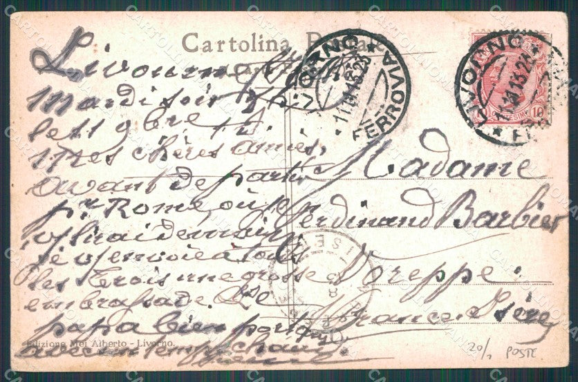 Livorno Città Poste MACCHIE PIEGHINA cartolina WX1628 – retro