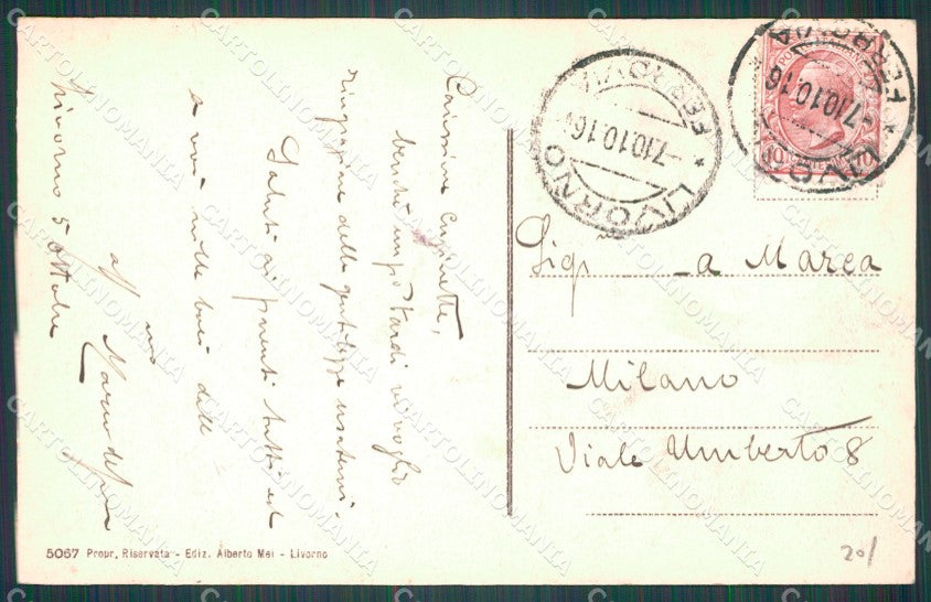 Livorno Città Scalo d'Azelio Barche cartolina WX1630 – retro