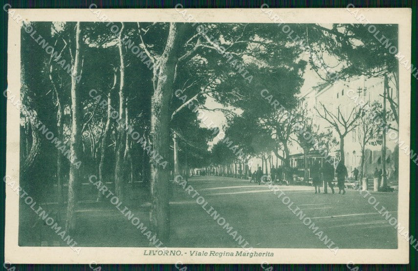 Livorno Città Viale Regina Margherita Tram cartolina WX1631 – fronte