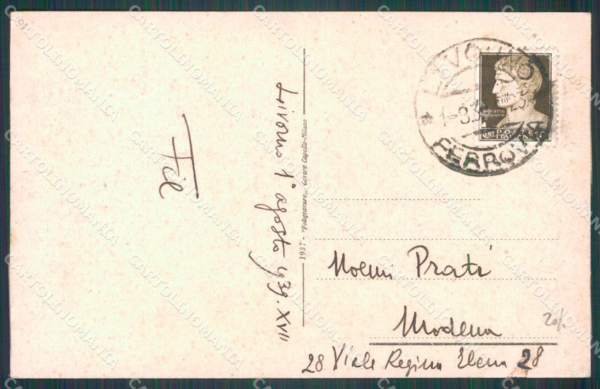 Livorno Città Viale Regina Margherita Filovie cartolina WX1635 – retro