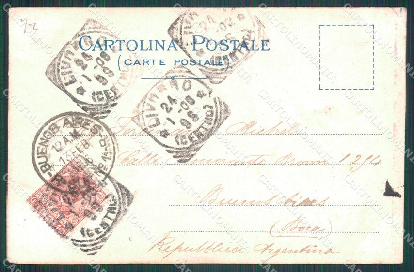 Livorno Città Ponte Nuovo PIEGHE cartolina WX1637 – retro