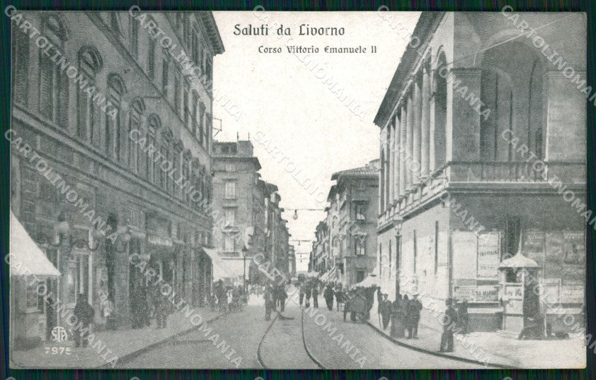 Livorno Città Corso Vittoro Emanuele II Alterocca 7975 cartolina WX1645 – fronte