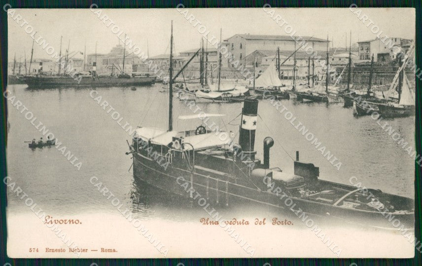 Livorno Città Porto Navi cartolina WX1647 – fronte