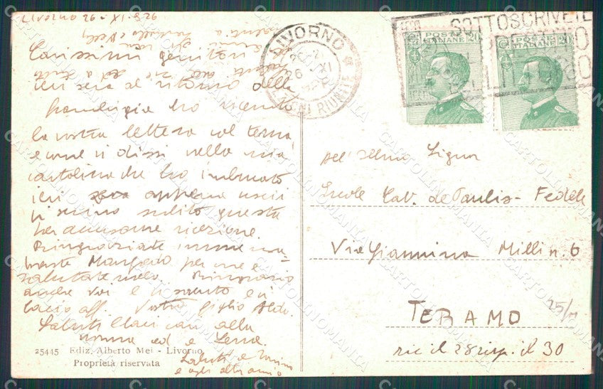 Livorno Città Via Roma cartolina WX1657 – retro