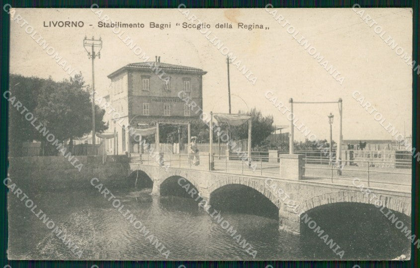 Livorno Città Scoglio della Regina PIEGA LEGGERA cartolina WX1660 – fronte