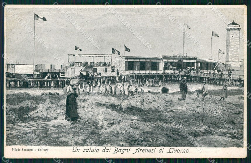 Livorno Città Bagni Arenosi cartolina WX1677 – fronte