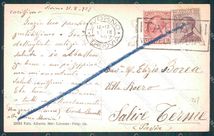 Livorno Città Porto PIEGHINA cartolina WX1680 – retro
