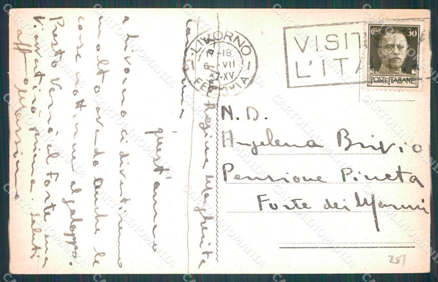 Livorno Città Piazza Vittorio Emanuele PIEGHINE cartolina WX1683 – retro