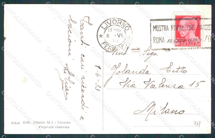 Livorno Città Piazza Vittorio Emanuele cartolina WX1691 – retro
