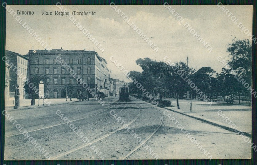 Livorno Città Viale Regina Margherita Tram cartolina WX1697 – fronte