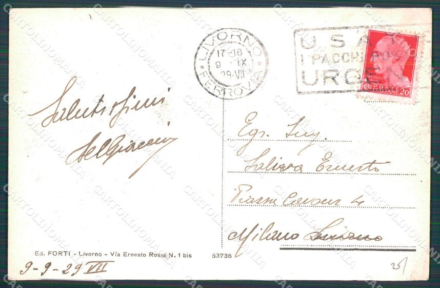 Livorno Città Poste cartolina WX1699 – retro