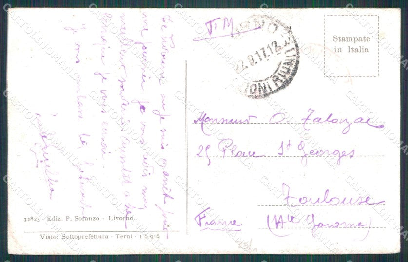 Livorno Città SCOLLATA cartolina WX1706 – retro