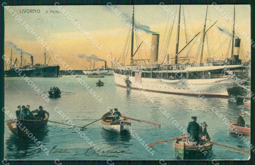 Livorno Città Porto Navi STRAPPINO cartolina WX1715 – fronte