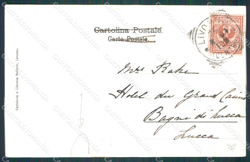 Livorno Città Porto Navi STRAPPINO cartolina WX1715 – retro