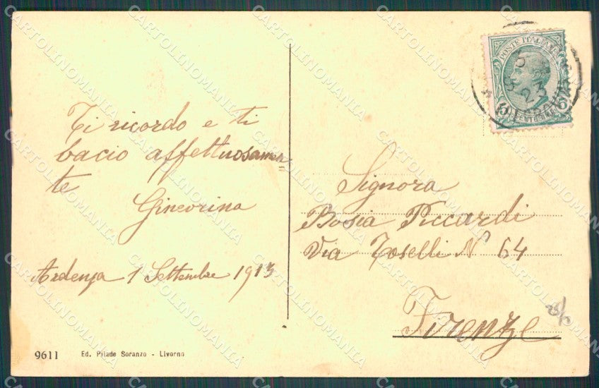Livorno Città Porto Vecchio Navi cartolina WX1721 – retro