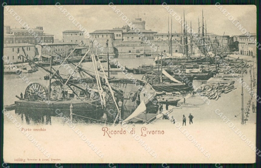 Livorno Città Porto Vecchio Navi cartolina WX1726 – fronte