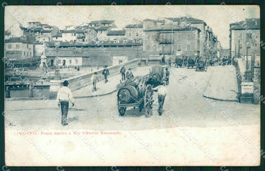 Livorno Città Ponte Carretti PIEGA cartolina WX1731 – fronte