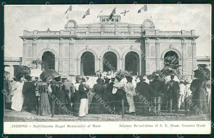 Livorno Città Stabilimento Bagni Montecatini al Mare cartolina WX1743 – fronte