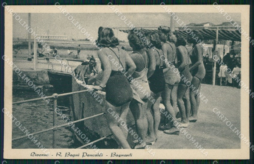 Livorno Città Bagni Pancaldi cartolina WX1744 – fronte