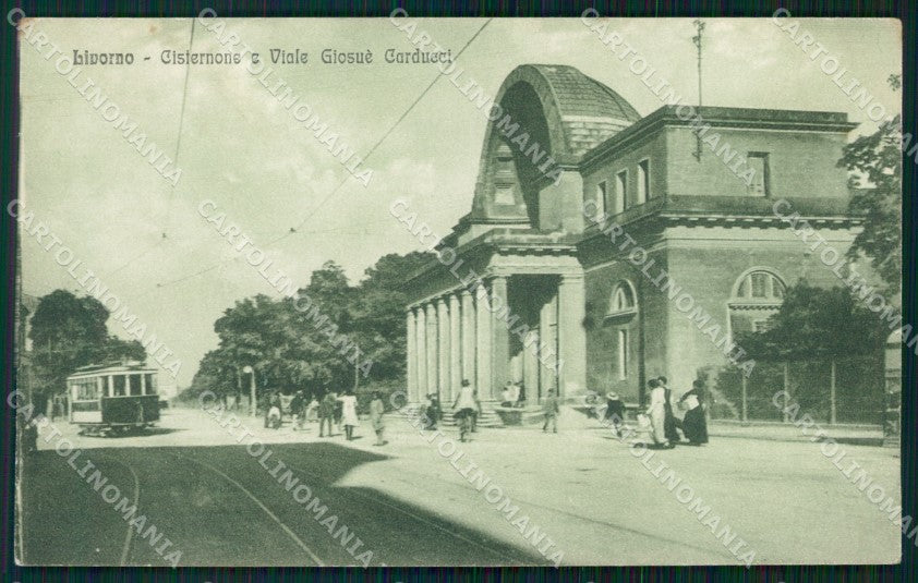 Livorno Città Cisternone Tram cartolina WX1745 – fronte