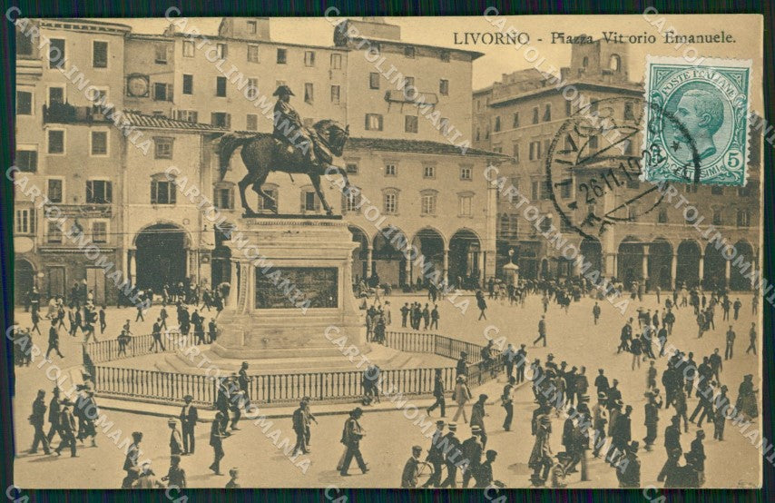 Livorno Città Piazza Vittorio Emanuele cartolina WX1760 – fronte