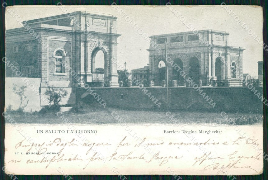 Livorno Città Barriera Regina Margherita ABRASA cartolina WX1761 – fronte